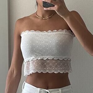 White Lace Tube Top